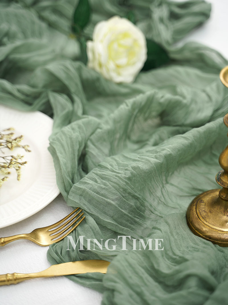 Christmas Table Runner - Crinkle Table Runner Gauze Semi Sheer