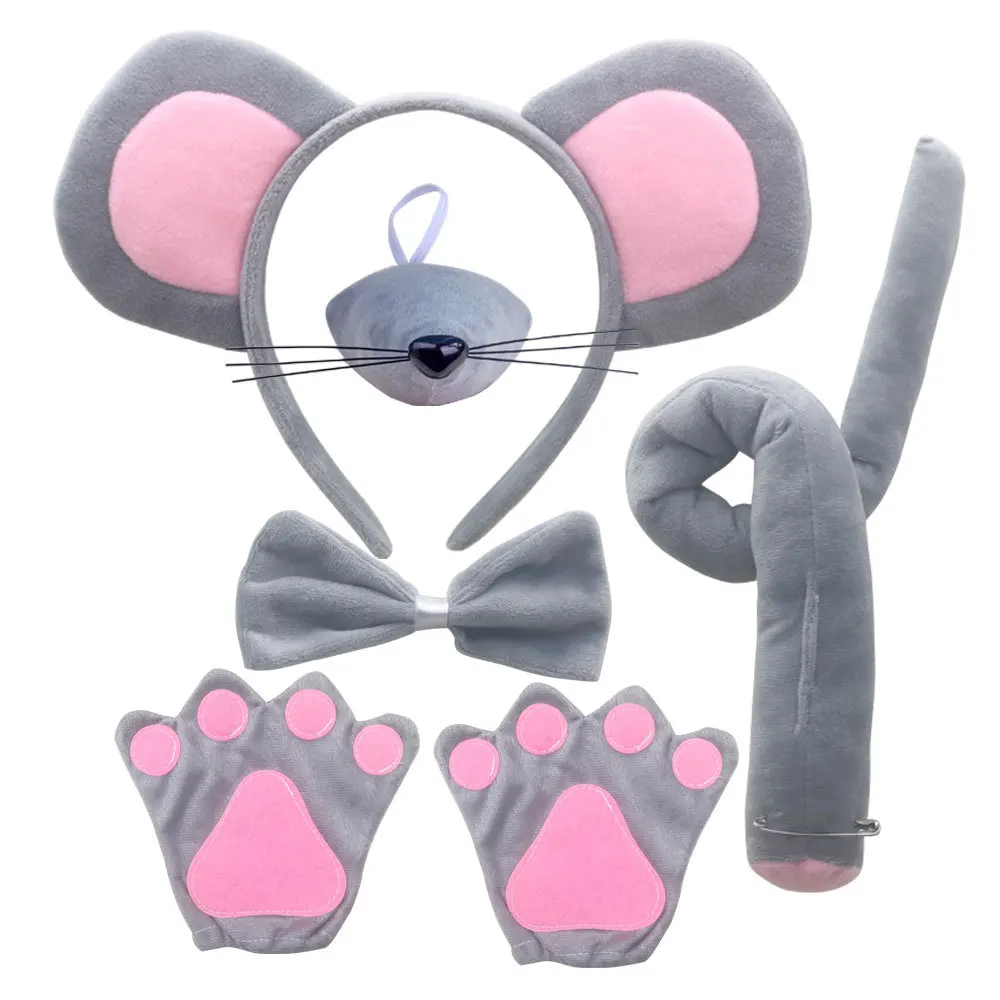 Reindeer Antlers Headband - Mouse Costume Set Ears Headband Nose