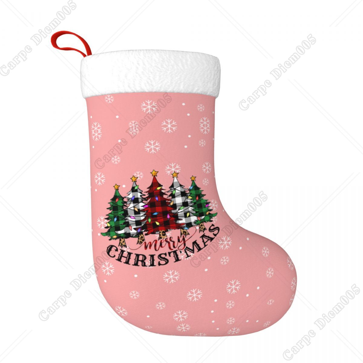 Pink Snowflakes Christmas Tree - Christmas Stocking Hanging recensie en prijs