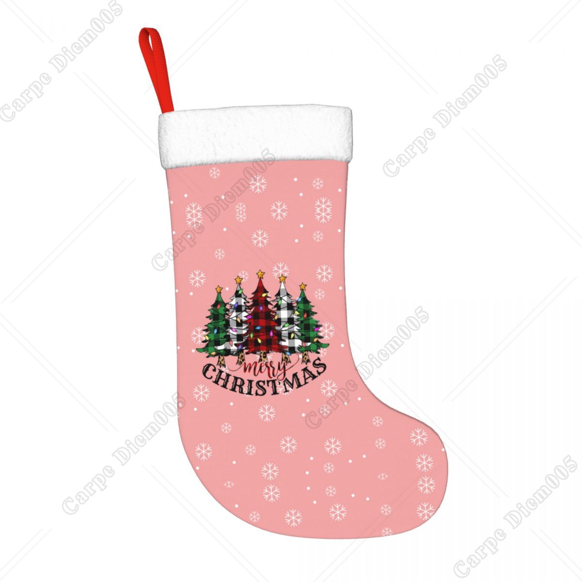 Pink Snowflakes Christmas Tree - Christmas Stocking Hanging recensie en prijs