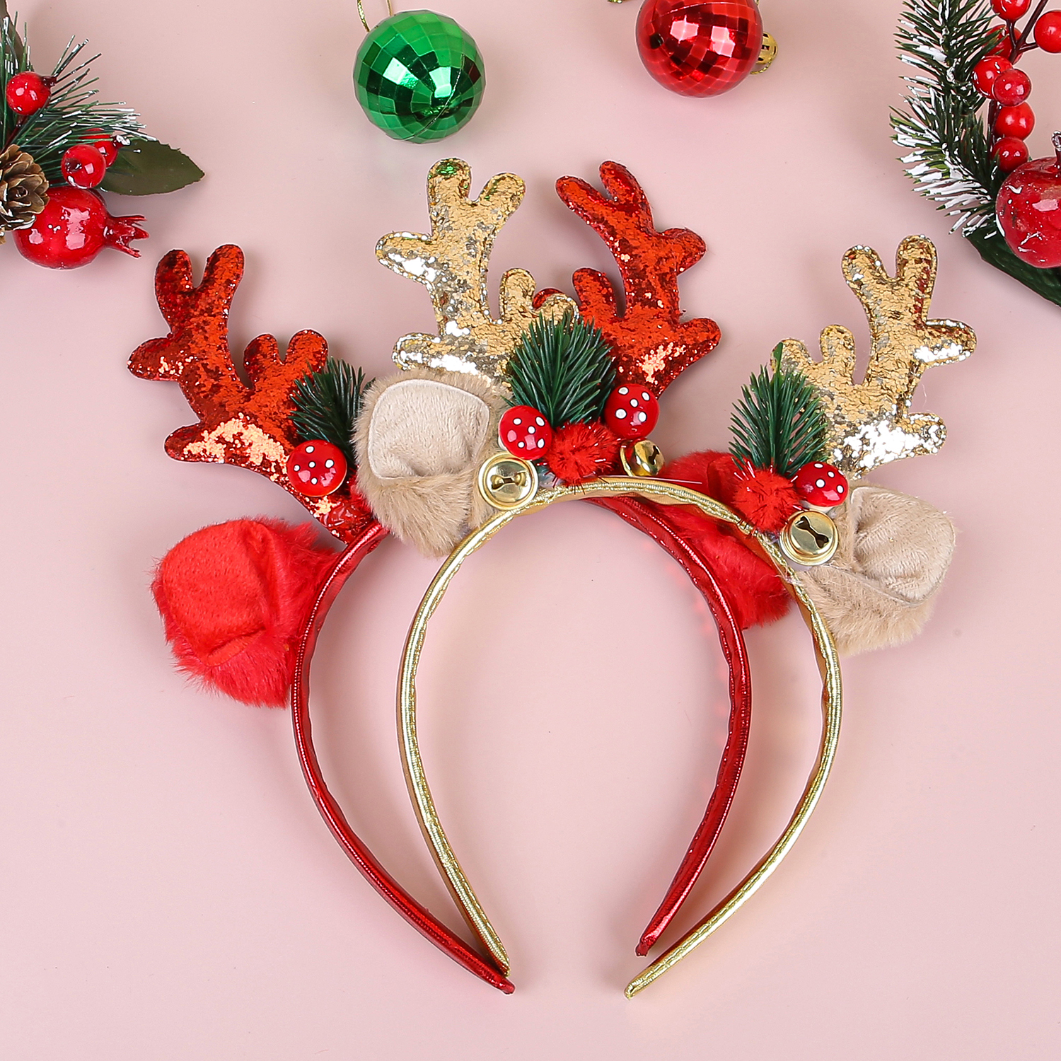1/2pcs Christmas Glitter Deer  - Reindeer Antlers Headband recensie en prijs