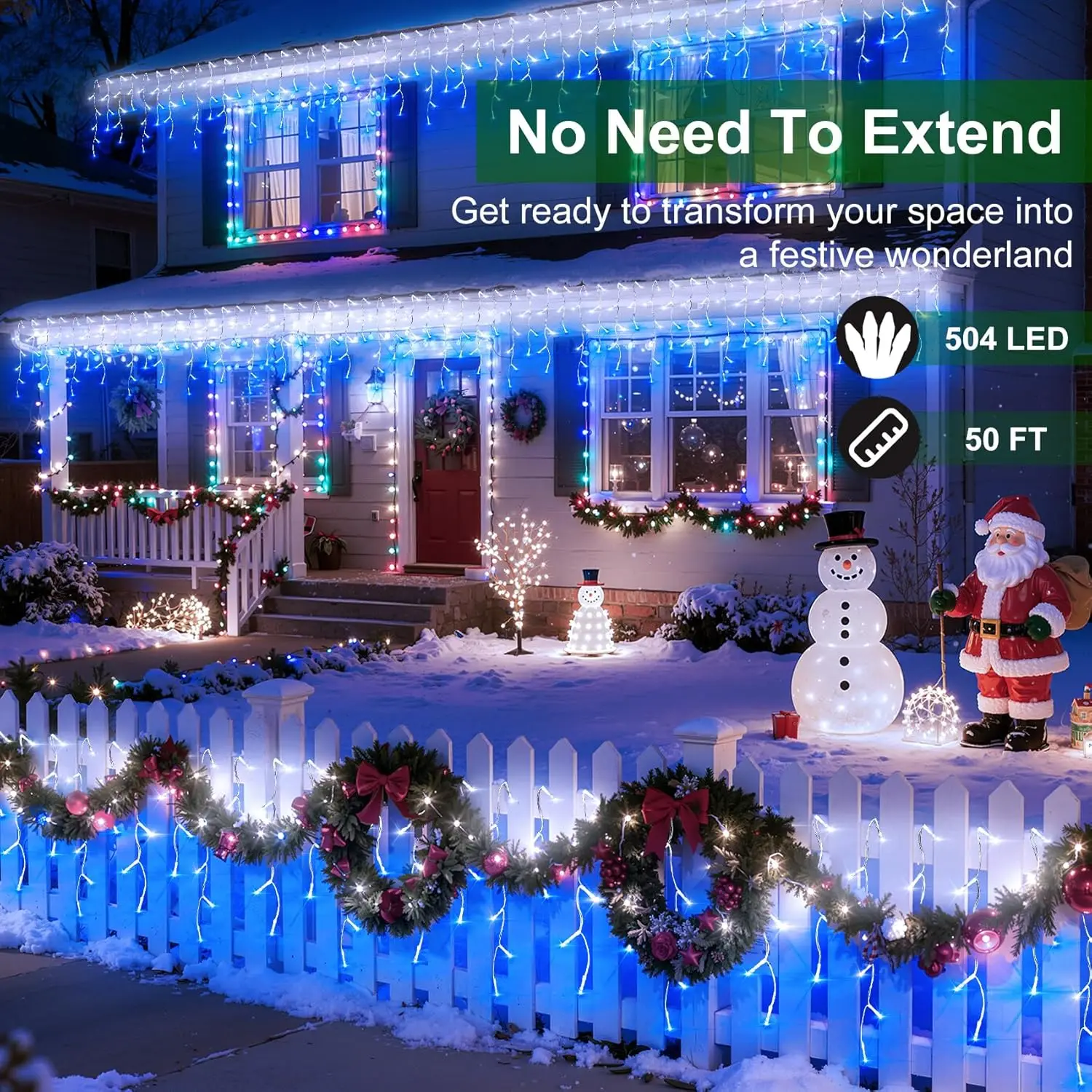 50ft 504 LED Icicle Lights, 12 - Led Fairy String Lights recensie en prijs