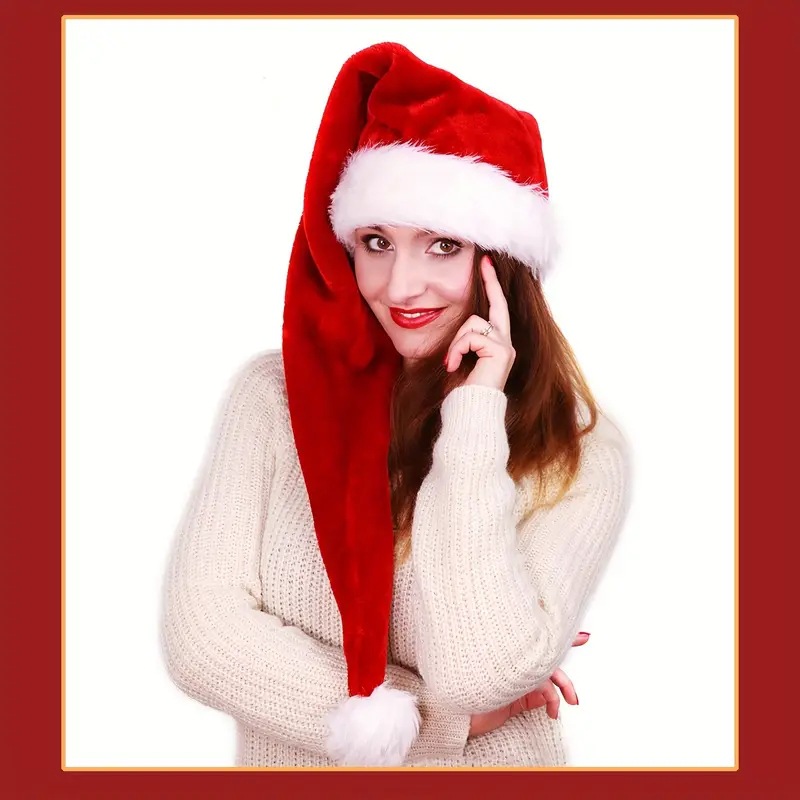 Long Plush Christmas Hat Red T - Santa Hat Plush recensie en prijs