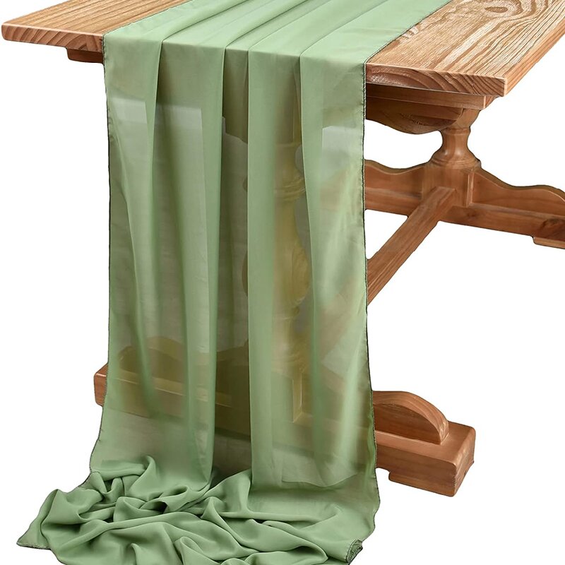Sage Green Chiffon Table Runne - Christmas Table Runner recensie en prijs