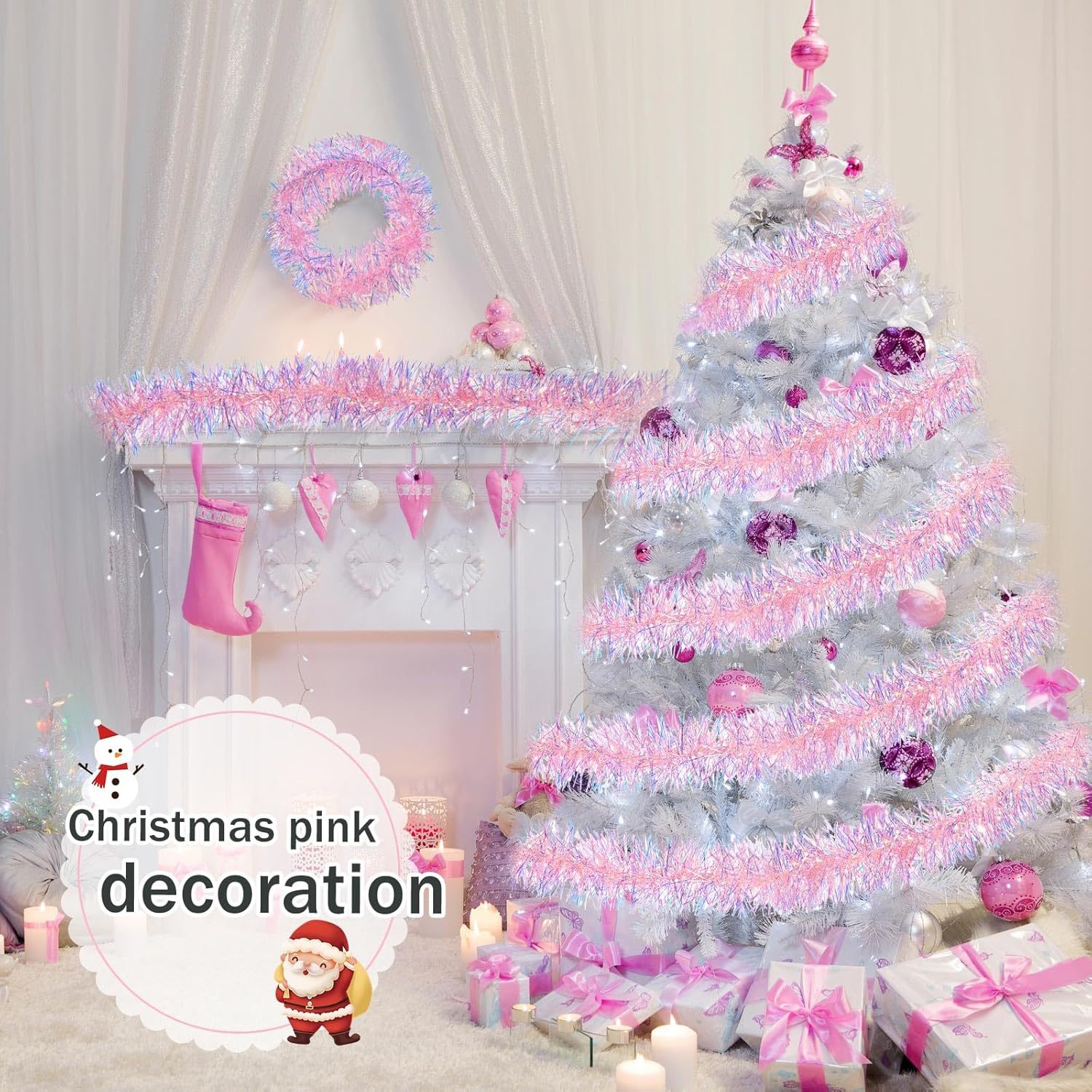 1-10PCS Pink Tinsel Garland Sh - Tinsel Garland Decoration recensie en prijs