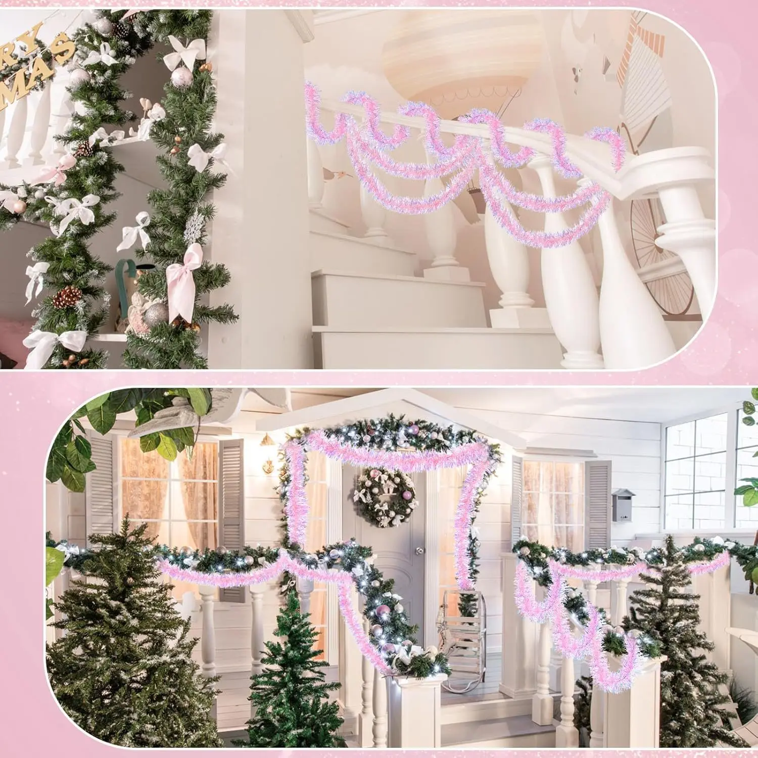 1-10PCS Pink Tinsel Garland Sh - Tinsel Garland Decoration recensie en prijs