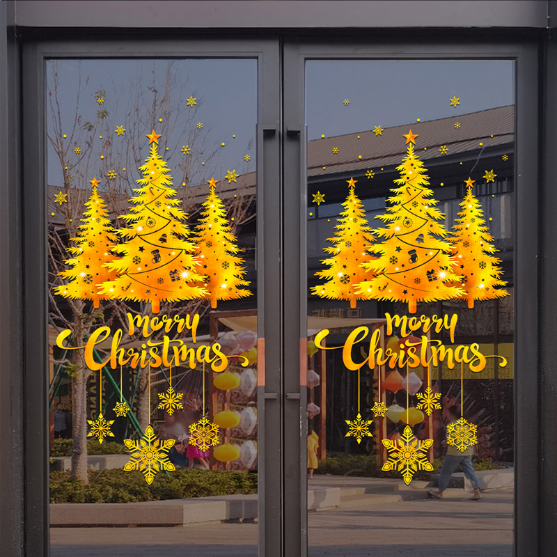 Gold Christmas Tree Snowflake  - Snowflake Window Decal recensie en prijs