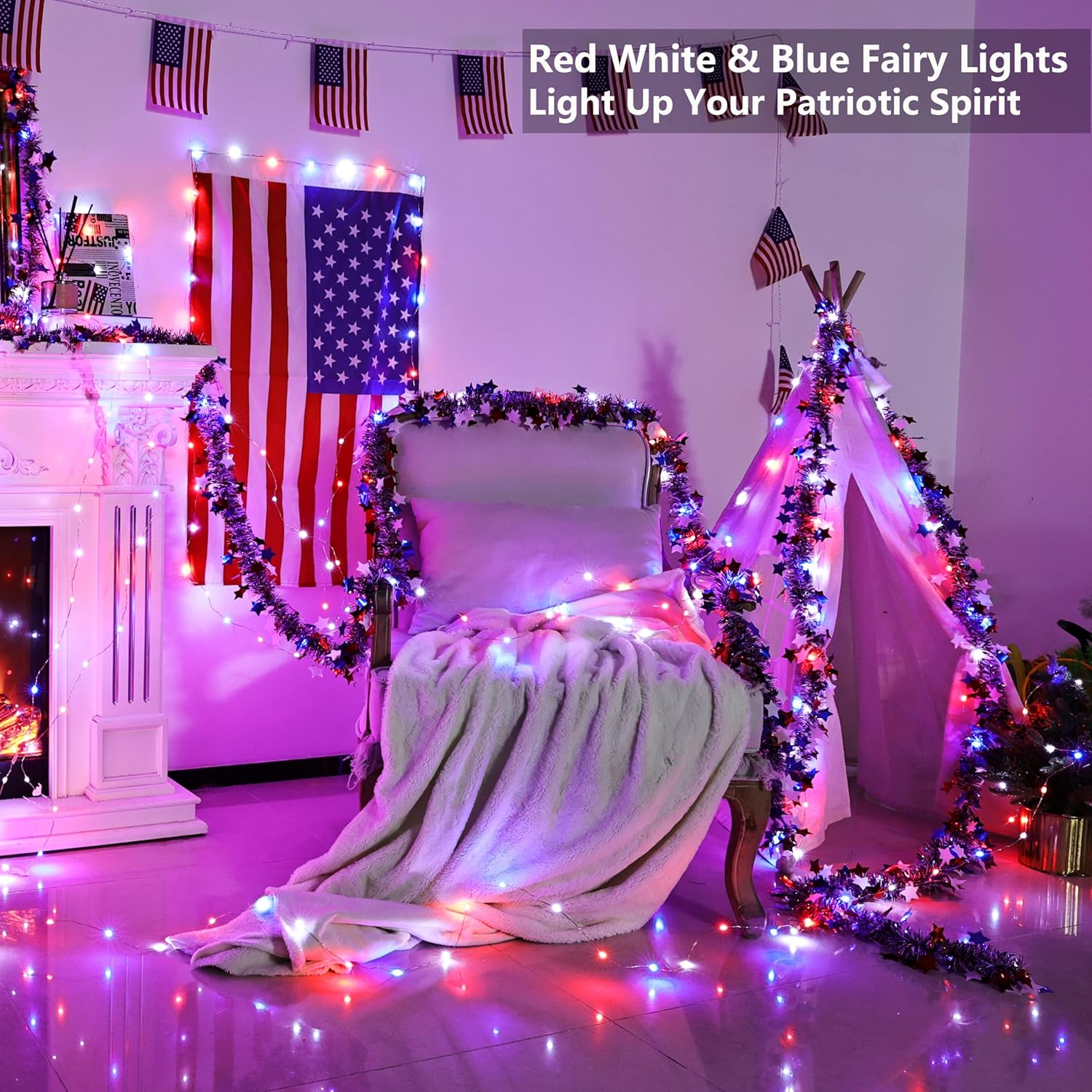 33ft 100 LED Red White Blue Fa - Led Fairy String Lights recensie en prijs