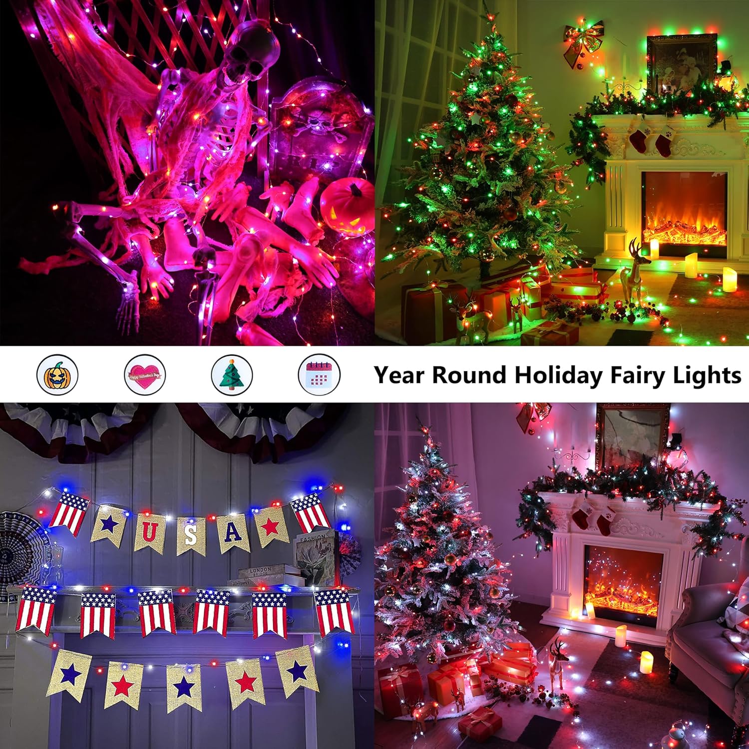 33ft 100 LED Red White Blue Fa - Led Fairy String Lights recensie en prijs