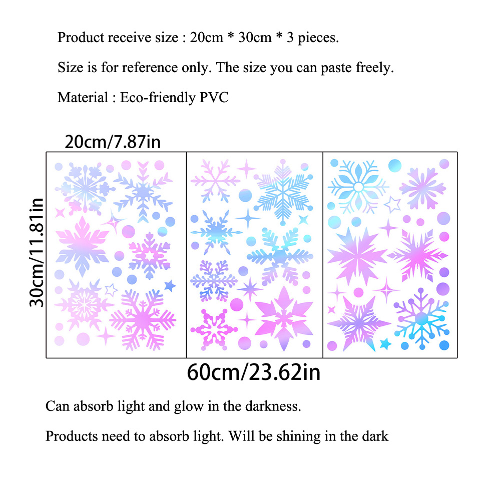 Colorful Luminous Snowflakes W - Snowflake Window Decal recensie en prijs