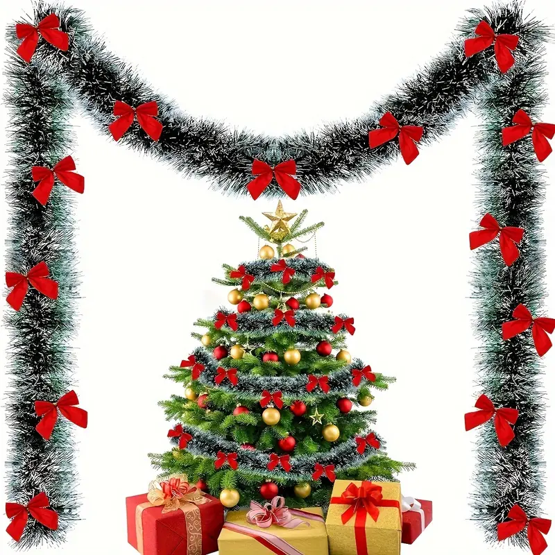 Christmas Bow Tinsel Ribbons G - Tinsel Garland Decoration recensie en prijs