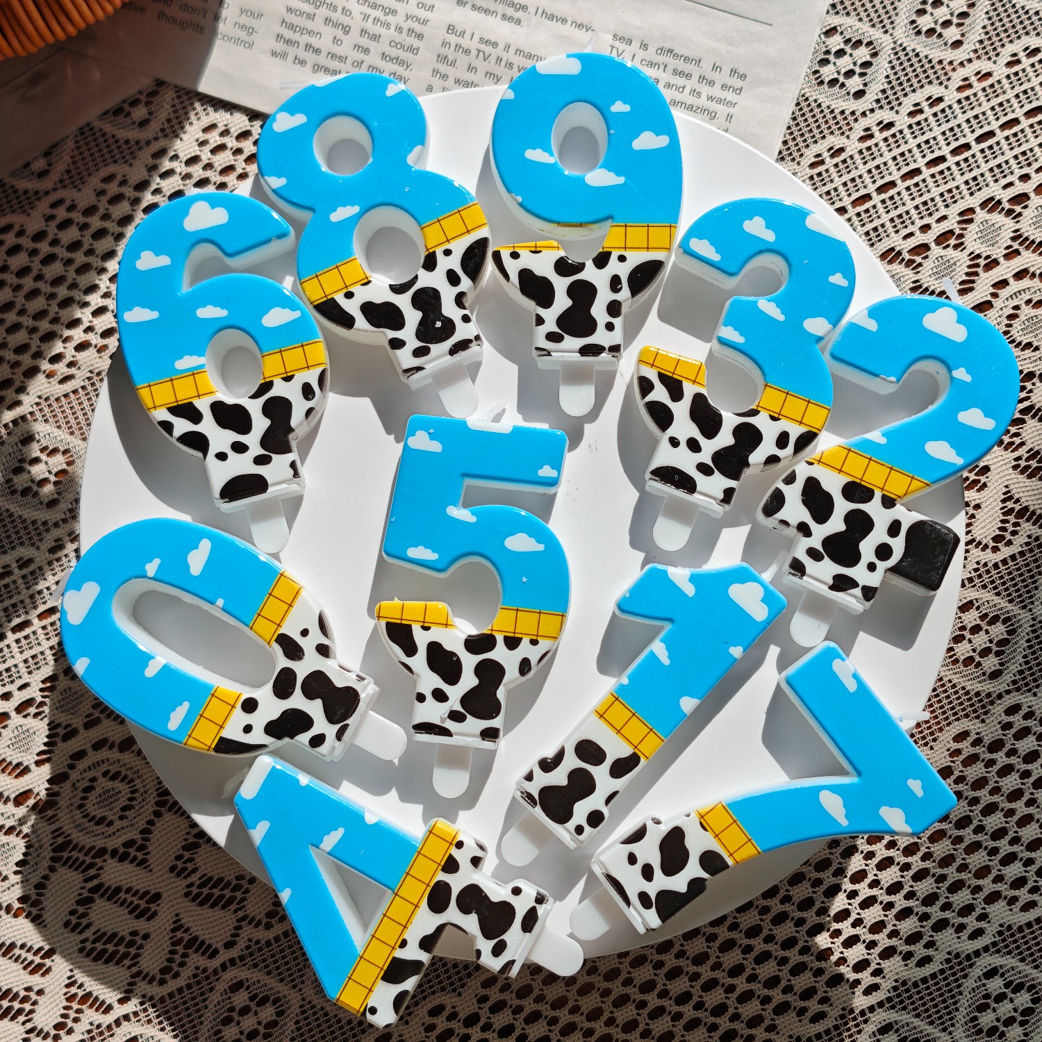 1PC,Number 1-9Blue Sky and Whi - Holiday Candle Set recensie en prijs