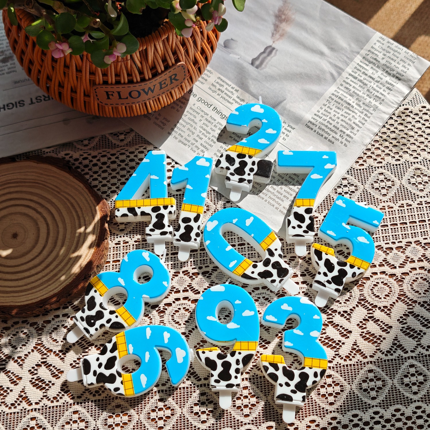 1PC,Number 1-9Blue Sky and Whi - Holiday Candle Set recensie en prijs