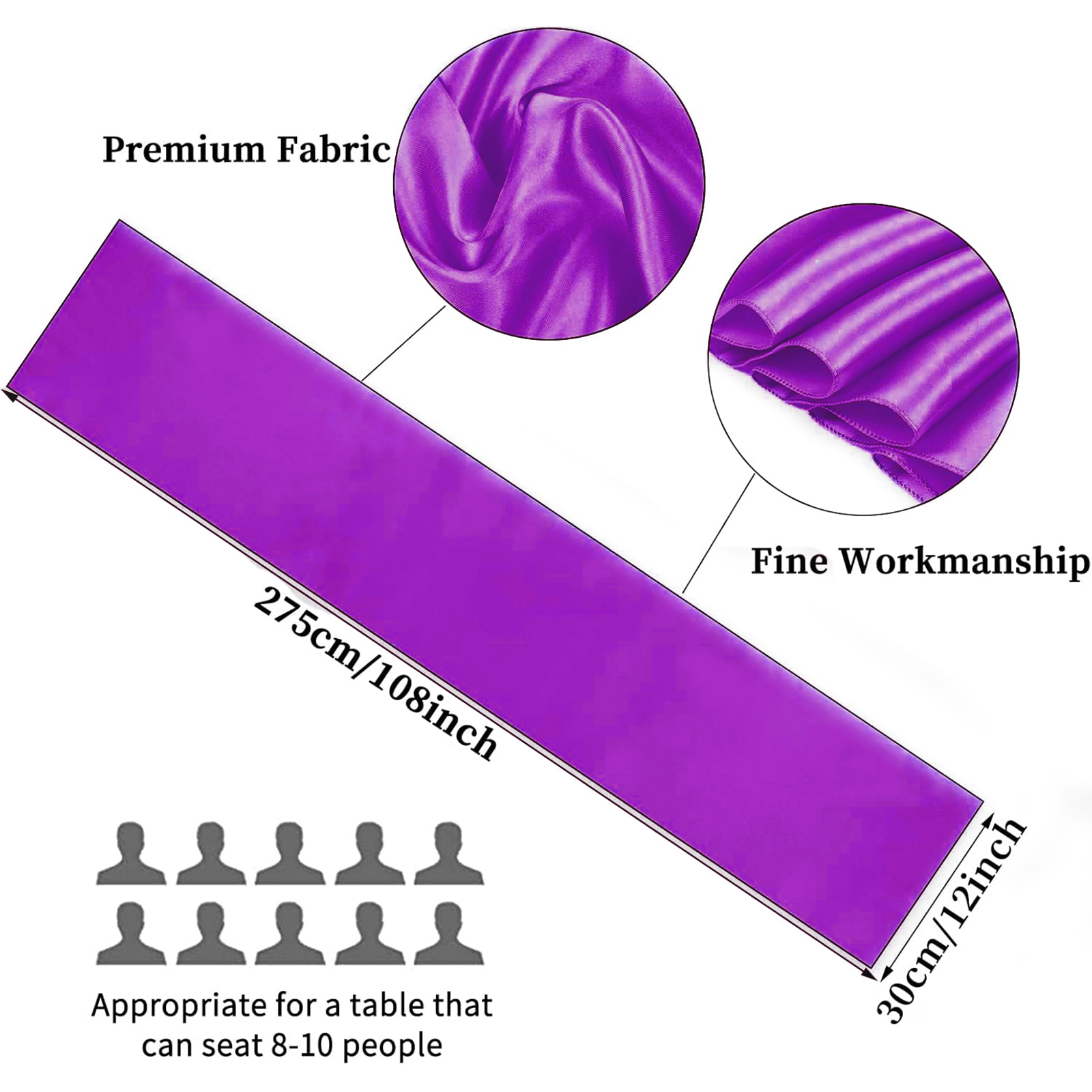 1 Pack Satin Table Runner 12 x - Christmas Table Runner recensie en prijs