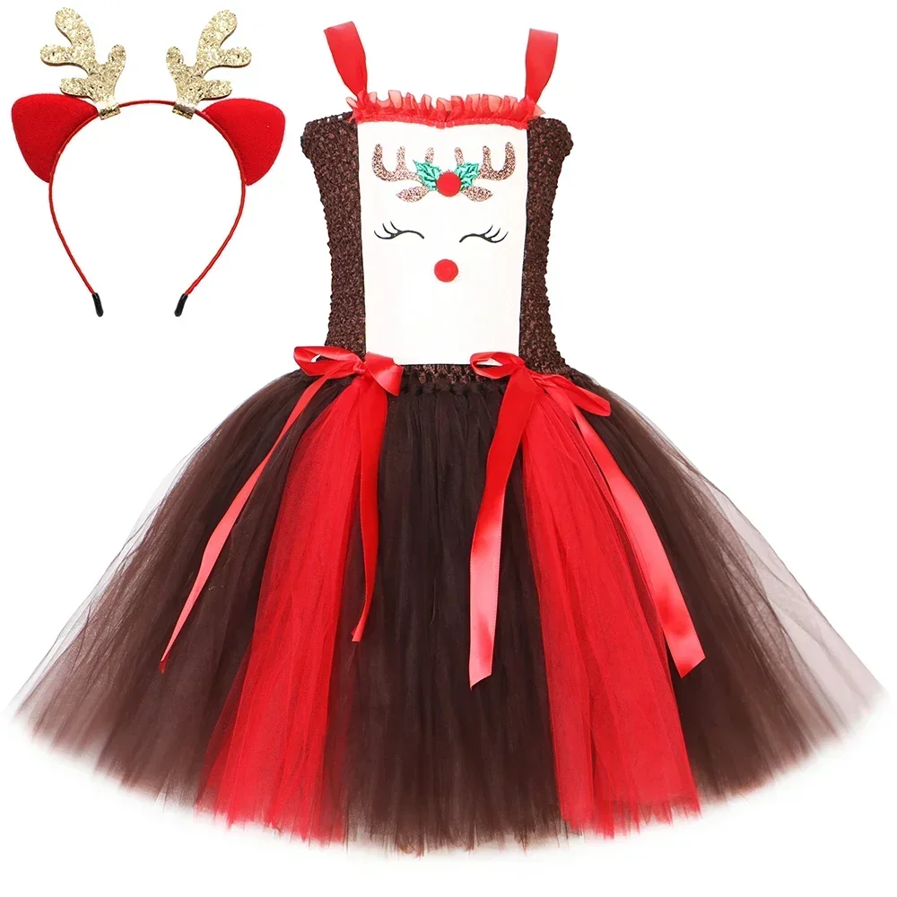 Christmas Party Tutu Dress Rud - Reindeer Antlers Headband recensie en prijs