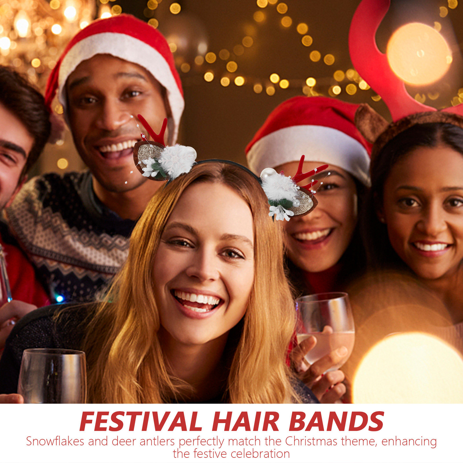 4Pcs Festive Reindeer Antlers  - Reindeer Antlers Headband recensie en prijs