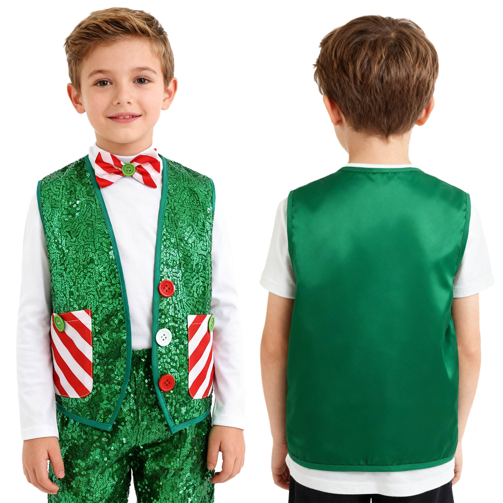 Boys Girls Christmas Shiny Seq - Elf Costume Christmas recensie en prijs