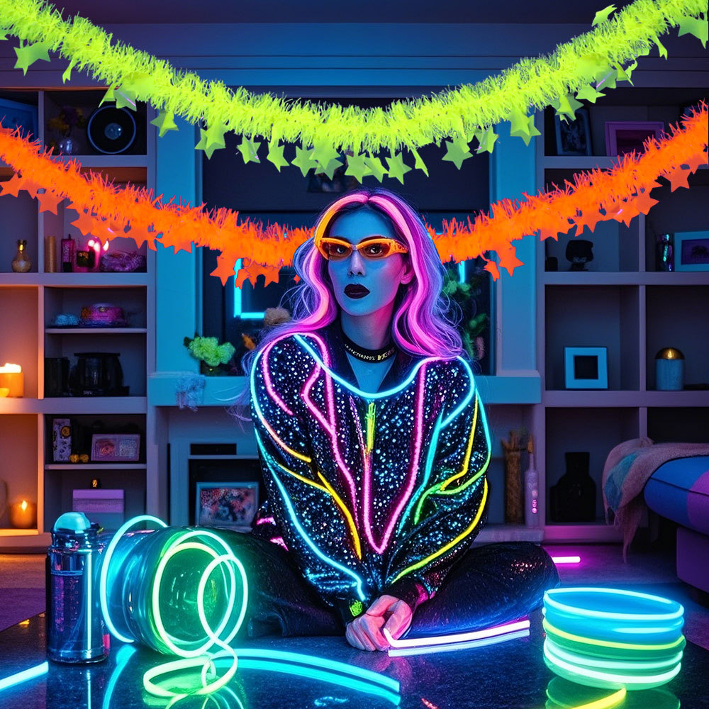 Birthday Theme Fluorescent Mac - Tinsel Garland Decoration recensie en prijs