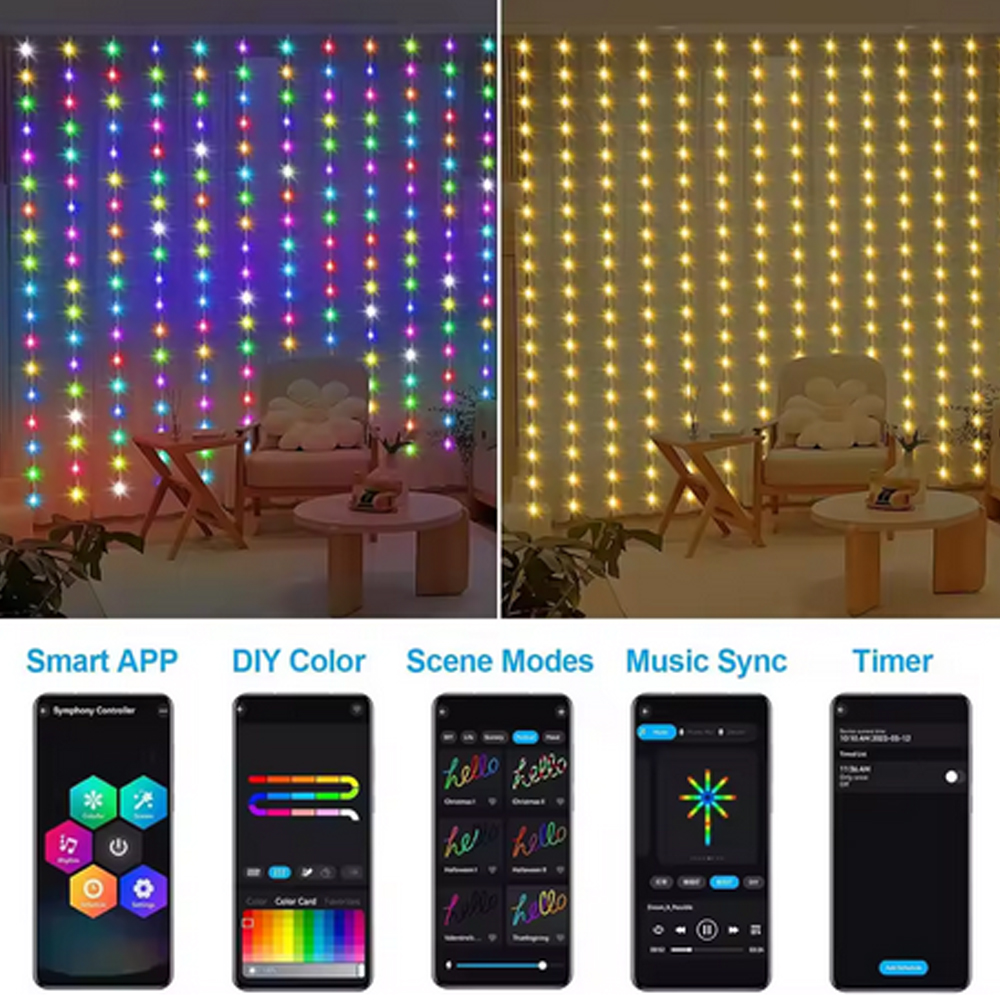 3M RGB Smart LED Curtain Light - Led Fairy String Lights recensie en prijs