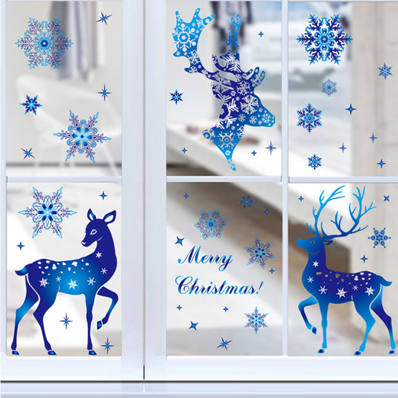 Christmas Window Stickers Elk  - Snowflake Window Decal recensie en prijs