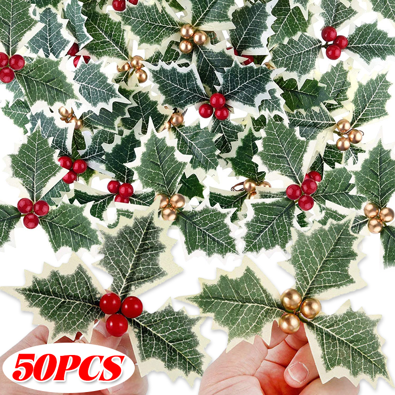 5-50pcs Christmas Holly Berrie - Christmas Wreath Fake recensie en prijs