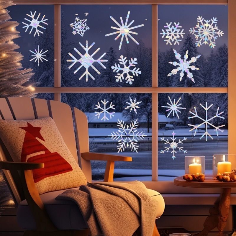 Xmas Snowflake Pattern Rainbow - Snowflake Window Decal recensie en prijs